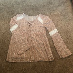 Long sleeve flower print blouse